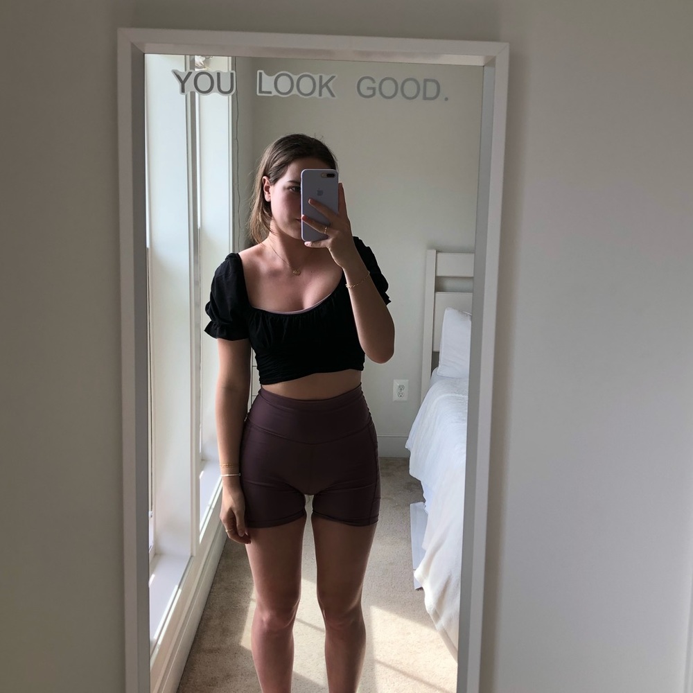 black princess polly ruched crop top